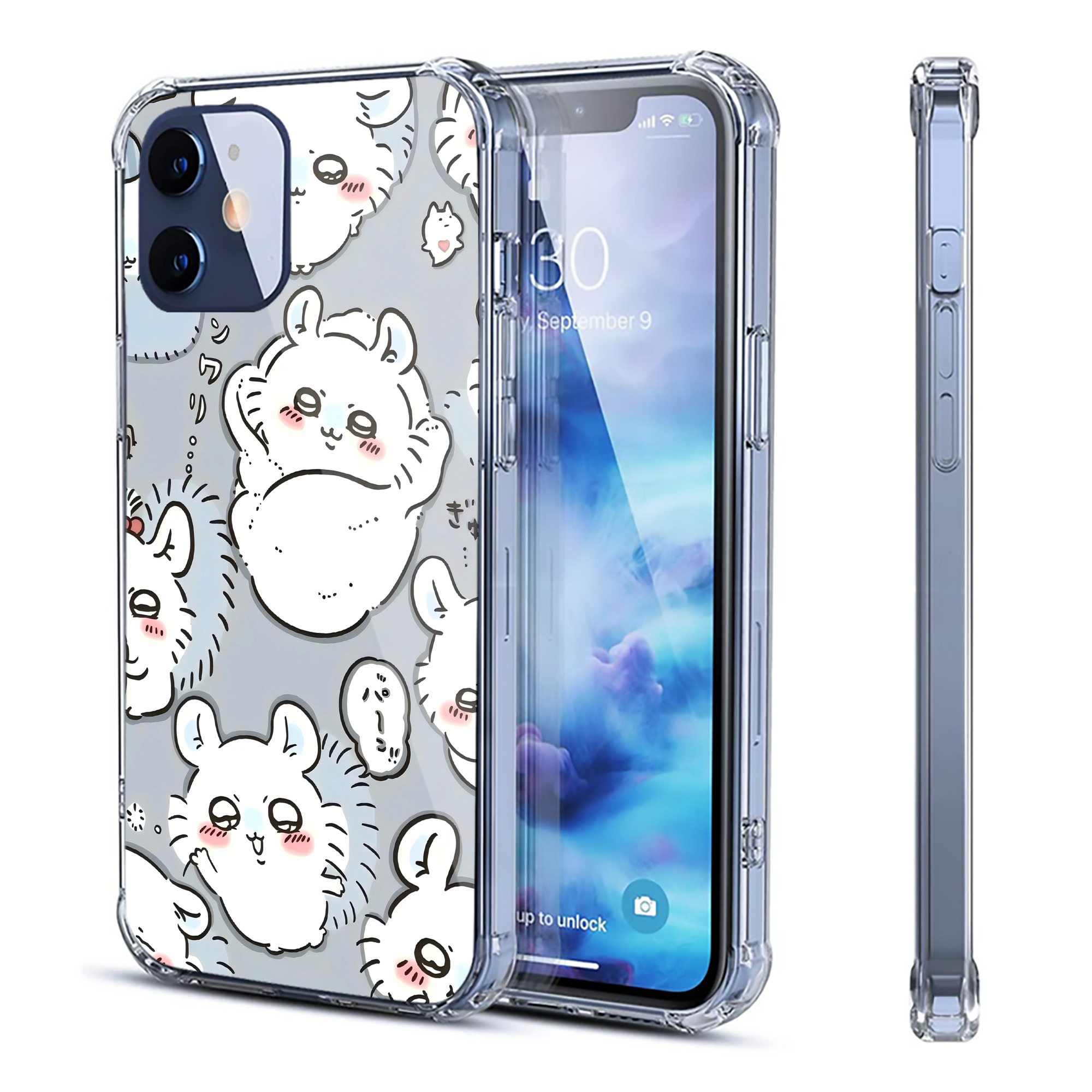 （画像用） ちいかわ Chii-kawa 【iPhone 12シリーズ対応】透明スマホケース（クリアソフトケース）